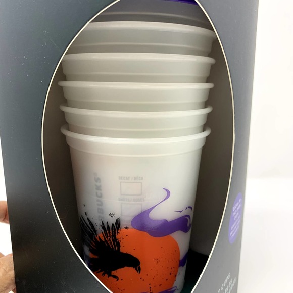 Starbucks Fall 2022 Reusable Plastic‎ Hot Cups with Lids Glow in the Dark - Picture 7 of 7